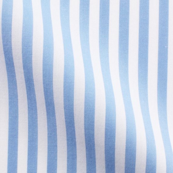 Hellblau-Weisser Streifen Hemden Stoff