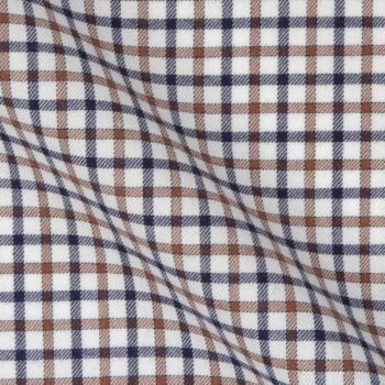 Blau-Cognac karierter Flanellstoff