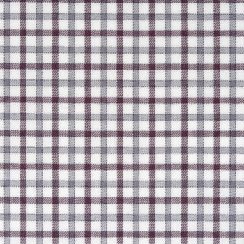 Grau Bordeaux karierter Hemden Stoff aus Flanell