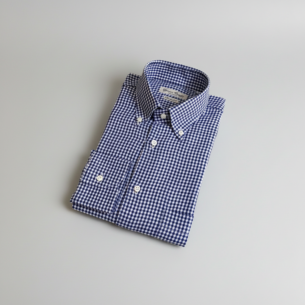 Karo Hemd Button Down - 100% Baumwolle - Extrasoft Twill