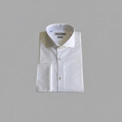 Weisses Hemd Doppelmanshette Popeline sind perfekt für Hochzeiten und festliche Anlässe.