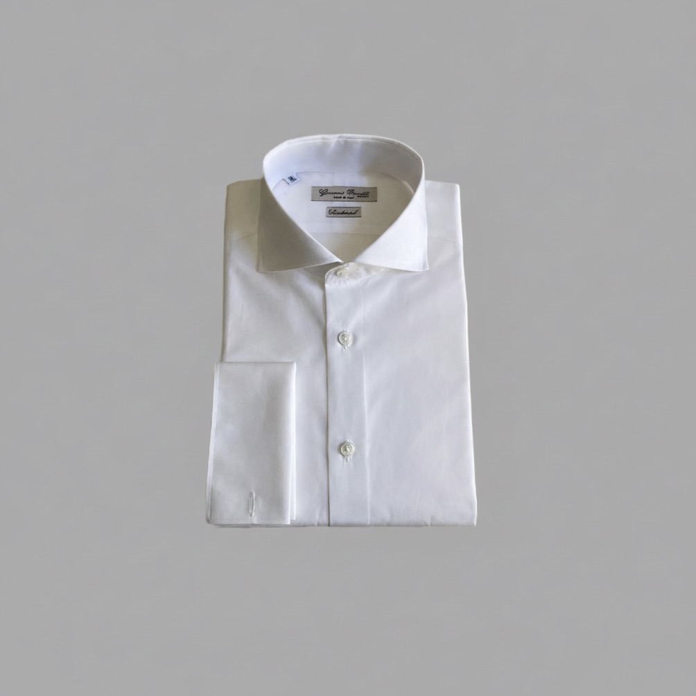 Weisses Hemd Doppelmanshette Popeline sind perfekt für Hochzeiten und festliche Anlässe.