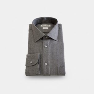 Braunes Fischgrat Hemd Flanell für die kalte Jahreszeit