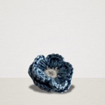 Hellblaue Ansteckblume mit weisser Blüte