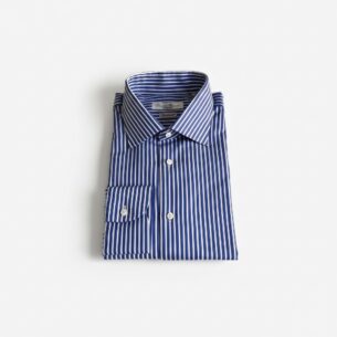 Blau-Weisses Business Hemd gestreift Kent für Anzug und klassischen Blazer.