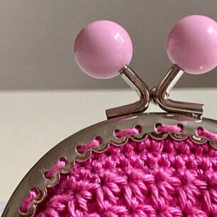 Mini Geldbörse mit Klick-Klack Verschluss - Magenta-Rosa