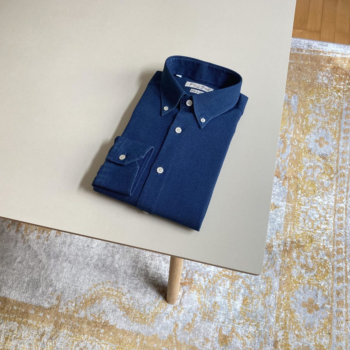 Herren Oxford Hemd Blau mit Stonewash Finish