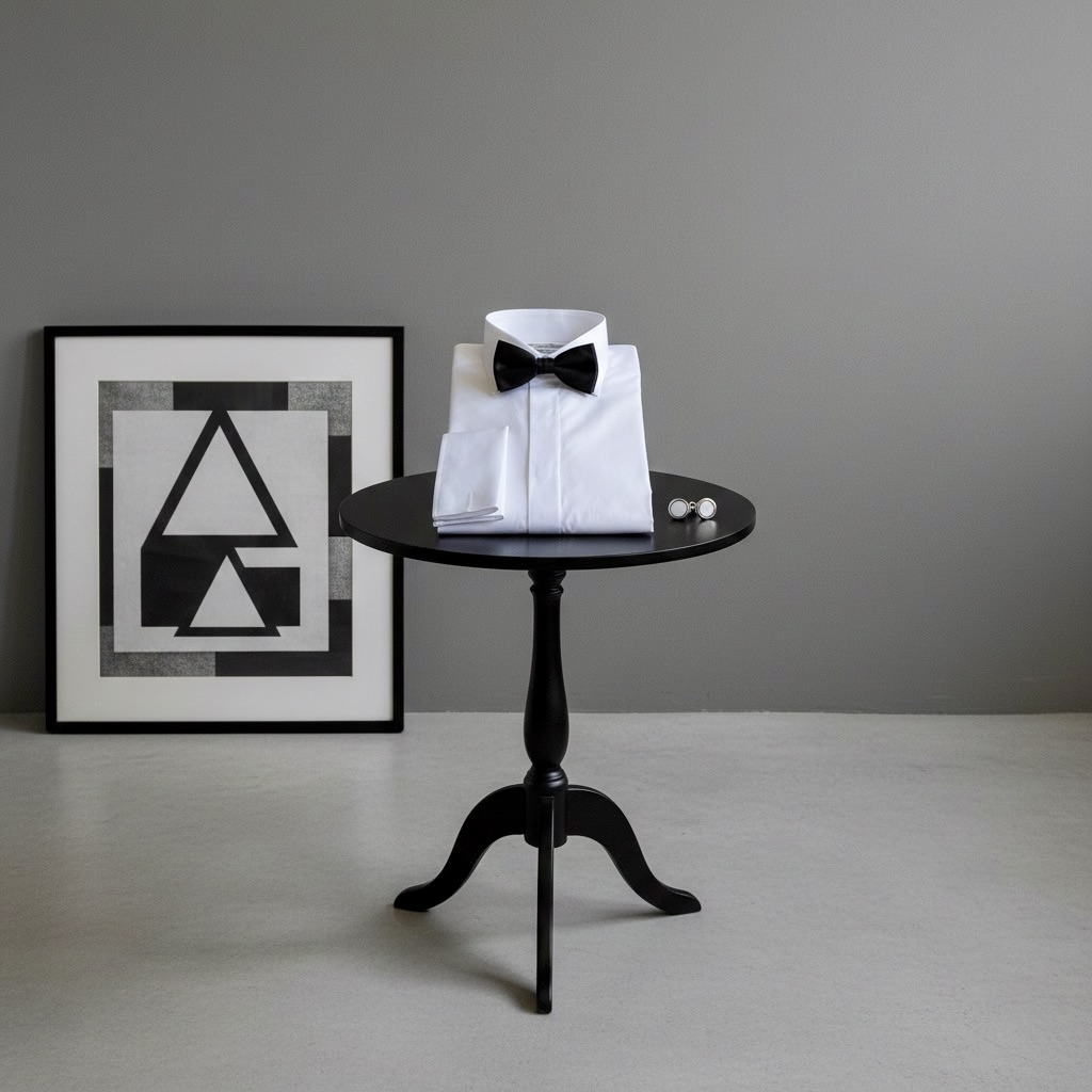 Das weisse Smokinghemd und die schwarze Schleife für Herren Black Tie Outfit