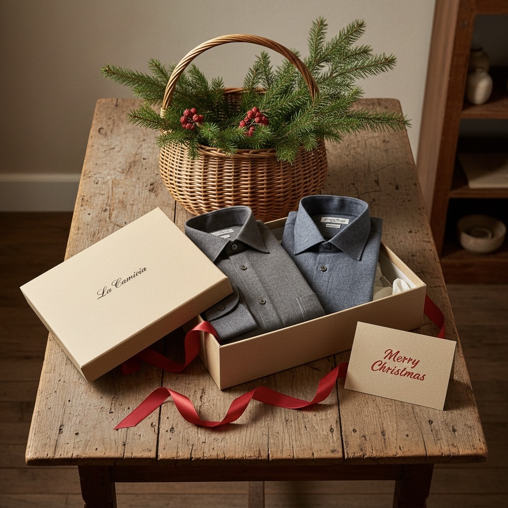 An Weihnachten ist das graue Franellhemd das perfekte Geschenk für Männer.