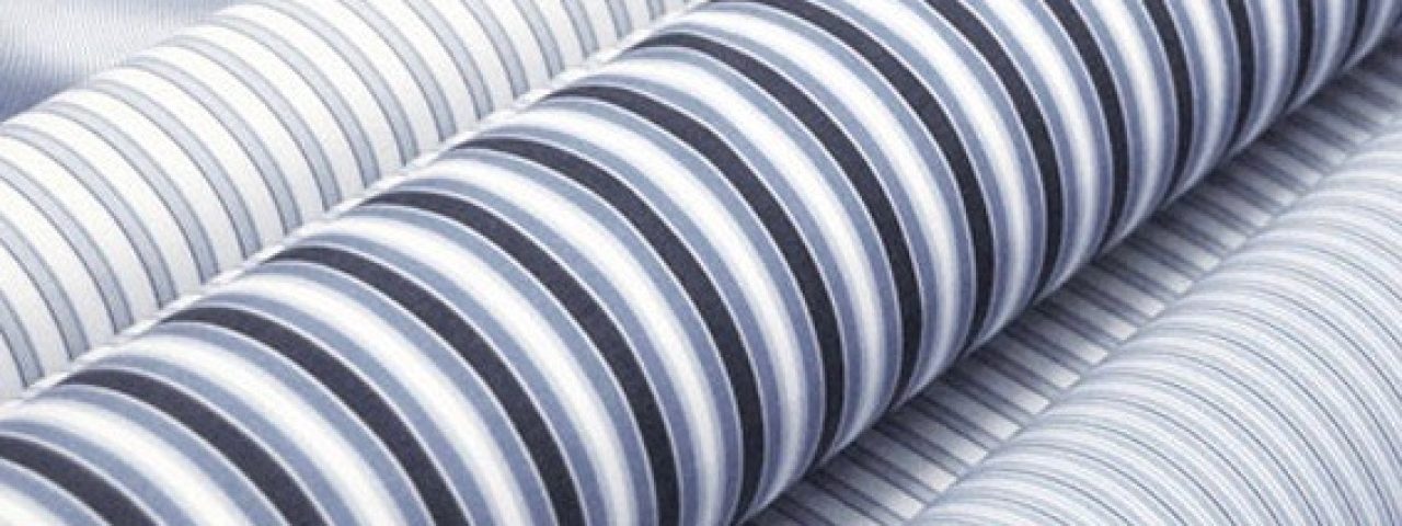 Hochwertige Stoffe mit blau-weiss Streifen