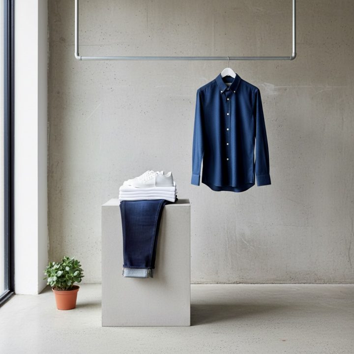 lässiges Herren Oxford Hemd Blau Smart Casual Look