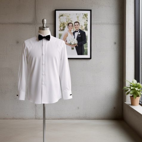 Klassische Hochzeitshemden aus Popeline mit Umschlagmanschetten